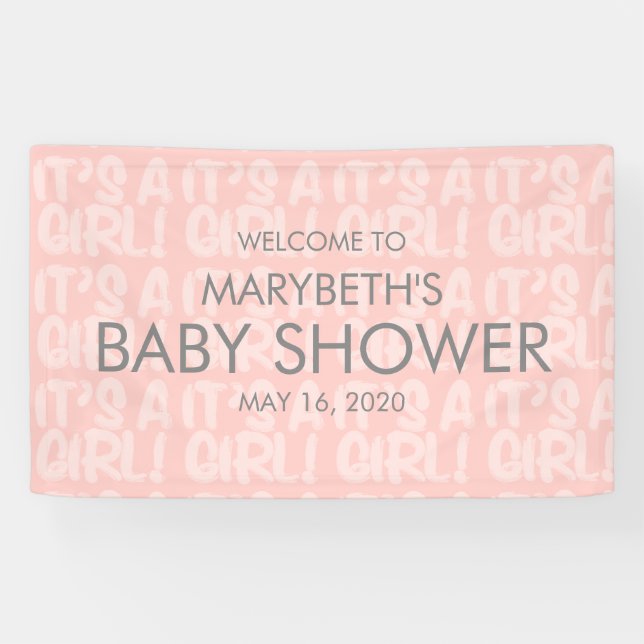 Graffiti Pink Baby Dusche Begrüßungsbanner Banner (Horizontal)