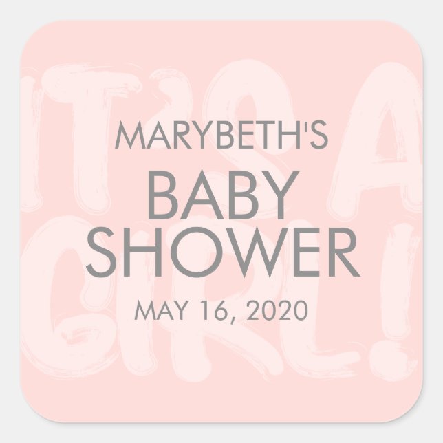 Graffiti Pink Baby Dusche Gefallen Sticker (Vorderseite)