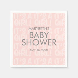 Graffiti Pink Babydusche Papier Napkin Serviette