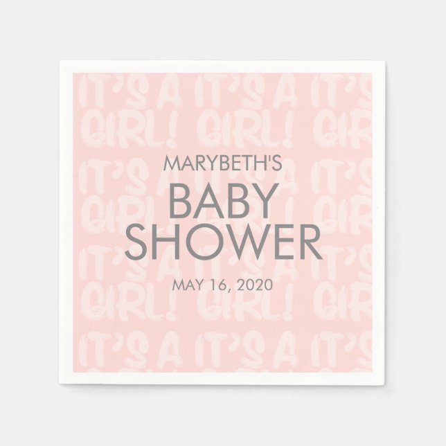 Graffiti Pink Babydusche Papier Napkin Serviette (Vorderseite)