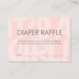 Graffiti Pink Babydusche Windelwanne Raffle Ticket Begleitkarte