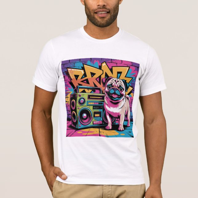 Graffiti Pug T-Shirt (Vorderseite)