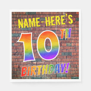 Graffiti Rainbow Look 10. GEBURTSTAG! + INDIVIDUEL Serviette