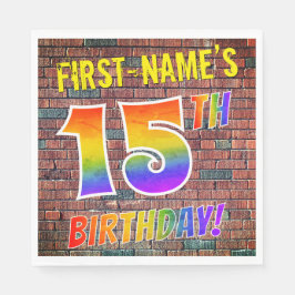 Graffiti Rainbow Look 15. GEBURTSTAG! + INDIVIDUEL Serviette