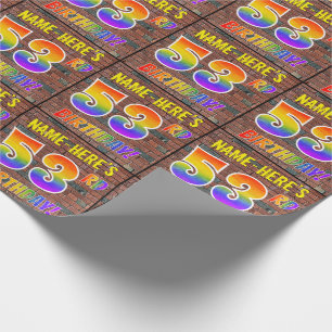 Graffiti Rainbow Look 53RD BIRTHDAY! & Individuell Geschenkpapier