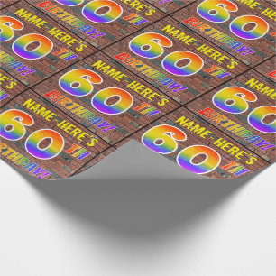 Graffiti Rainbow Look 60. GEBURTSTAG! & INDIVIDUEL Geschenkpapier