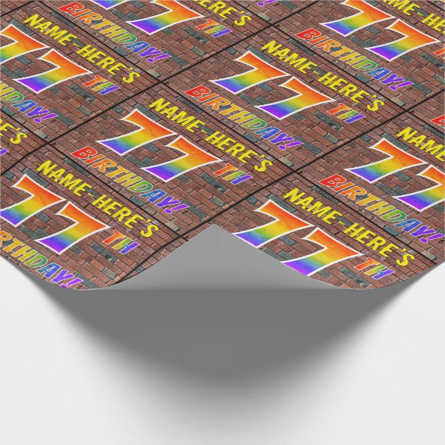Graffiti Rainbow Look 77. GEBURTSTAG! & INDIVIDUEL Geschenkpapier (Ecke)