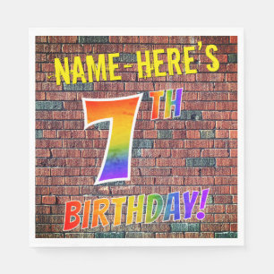Graffiti Rainbow Look 7. GEBURTSTAG! + INDIVIDUELL Serviette