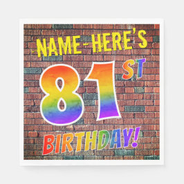 Graffiti Rainbow Look 81. GEBURTSTAG! + INDIVIDUEL Serviette