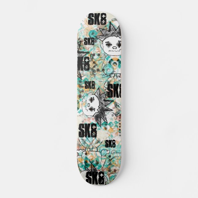 Graffiti-Rauten-Typ +Text-Skateboard Skateboard (Vorderseite)