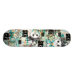 Graffiti-Rauten-Typ +Text-Skateboard Skateboard