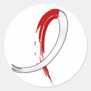 Graffiti Red White Ribbon Aplastic Anämie Runder Aufkleber