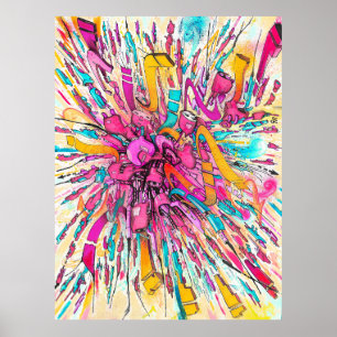 Graffiti-Robot-Explosion Poster