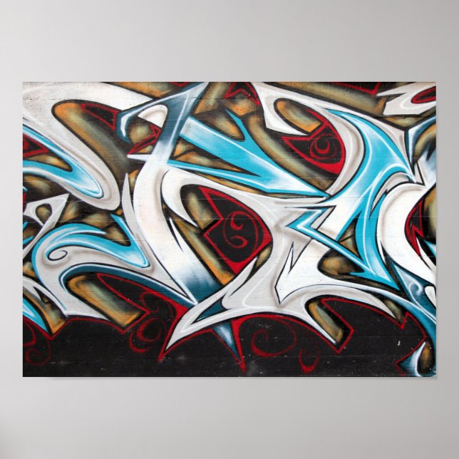 Graffiti Rose Urban Street Art Poster (Vorne)