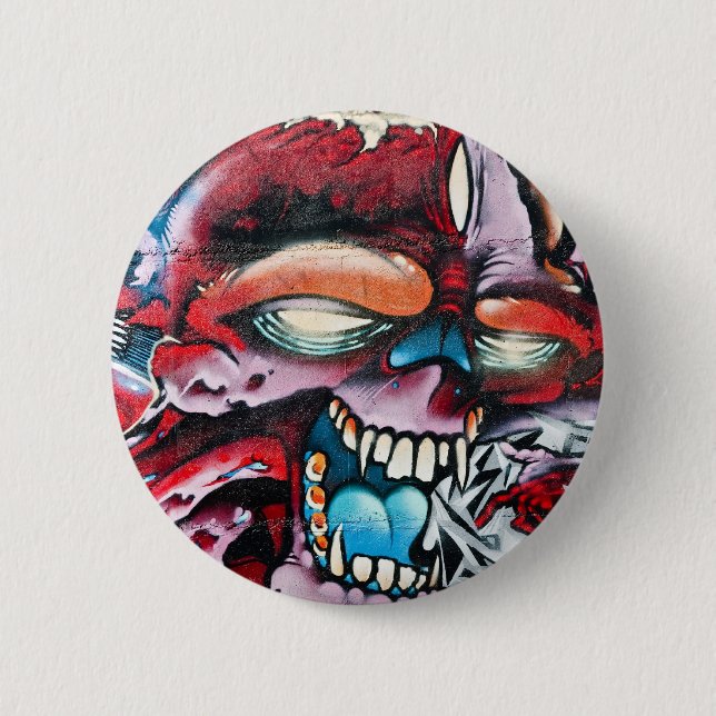 Graffiti-Schädel Button (Vorderseite)
