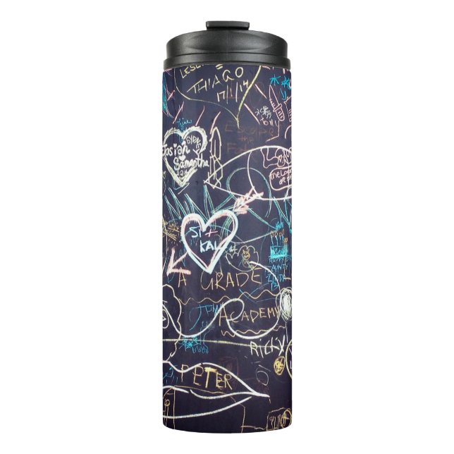 Graffiti Schalkboard Liebe Thermosbecher (Vorderseite)