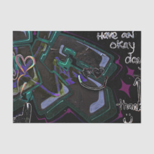 Graffiti Schwarz Grüne Moderne Städtische Straßenw Seidenpapier