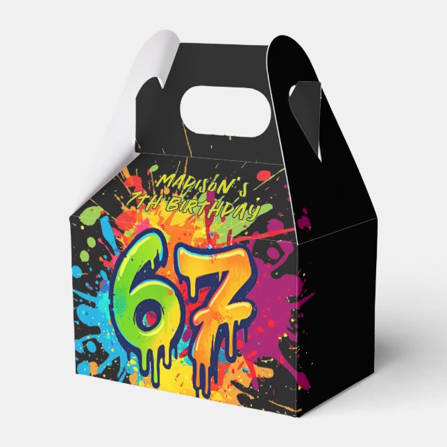 Graffiti Six Seven Birthday Favor Box Geschenkschachtel (Vorderseite)