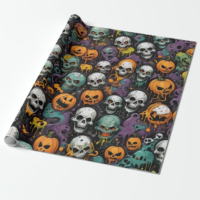 Graffiti Skulls Geschenkpapier (Ungerollt)