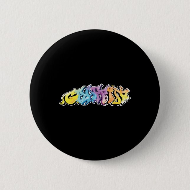 Graffiti Spray Malerei Maler Graffiti ist Kunst Button (Vorderseite)