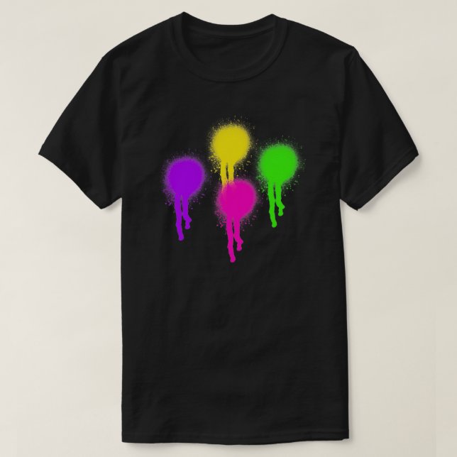 Graffiti Spray Paint Colorful Spritzers T-Shirt (Design vorne)