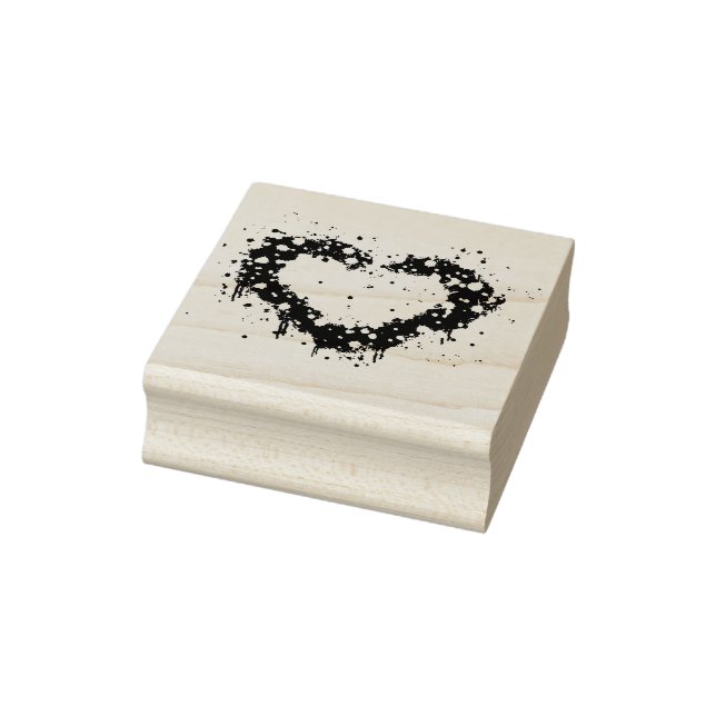 Graffiti Spray rosa funkelndes Herzdesign Gummistempel (Stempel)