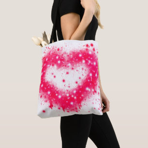 Graffiti Spray rosa funkelndes Herzdesign Tasche