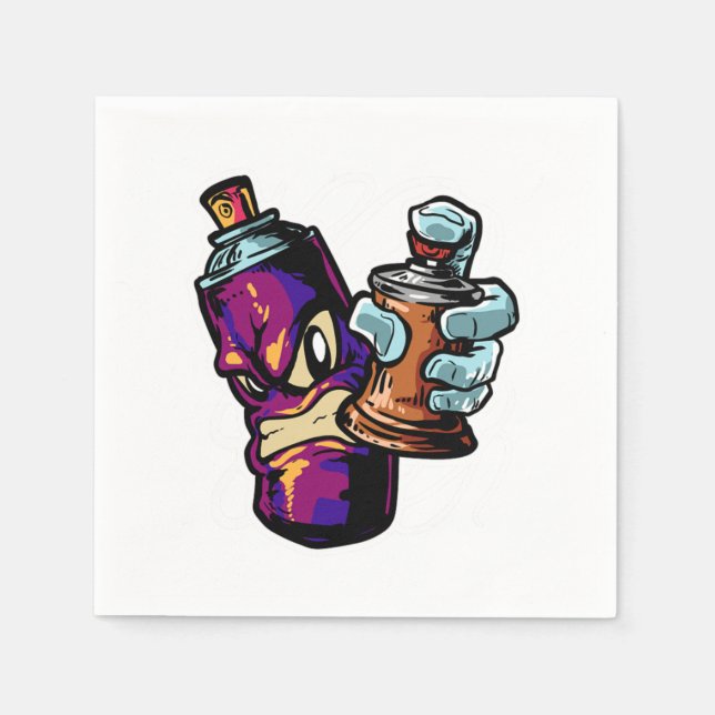 Graffiti Sprayer Street Artist Fat Cap Spray Can Serviette (Vorderseite)