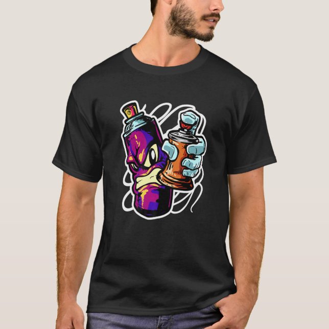 Graffiti Sprayer Street Artist Fat Cap Spray Can T-Shirt (Vorderseite)