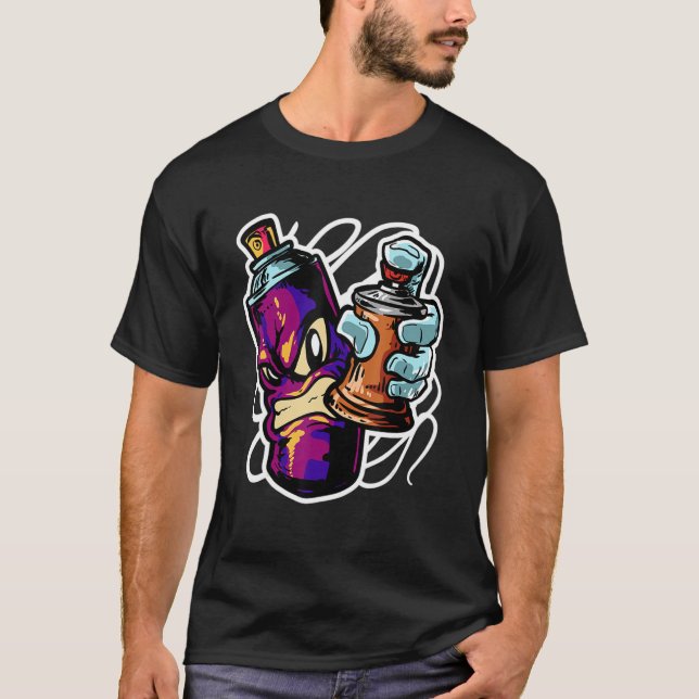 Graffiti Sprayer Street Artist Fat Cap Spray Can T-Shirt (Vorderseite)