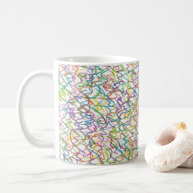 Graffiti Spritzer Abstraktes Muster Kaffeetasse (Mit Donut)
