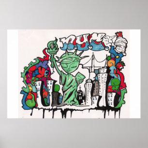 Graffiti-Statue Poster