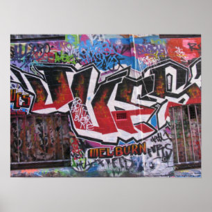 Graffiti - Straßen-Kunst - Hosiers-Weg - Melbourne Poster