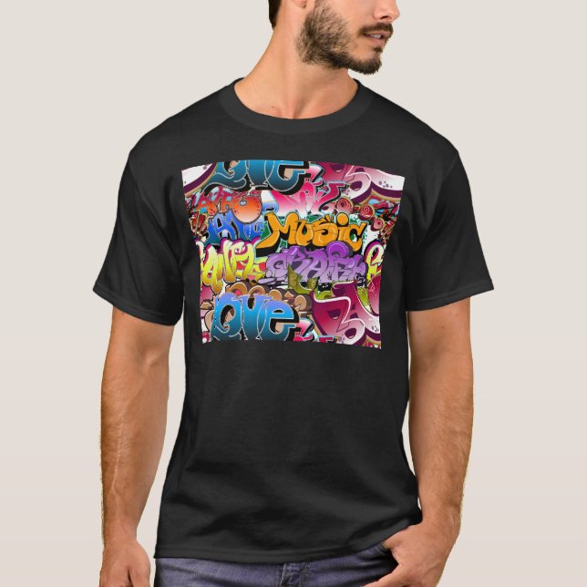Graffiti-Straßen-Kunst T-Shirt (Vorderseite)