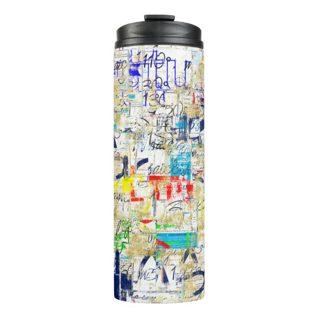 Graffiti Straßenmauer. Grunge Wallart, Straße, Bac Thermosbecher (Vorderseite)