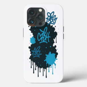 Graffiti Street Art – Coque iPhone Splash Bleu & N