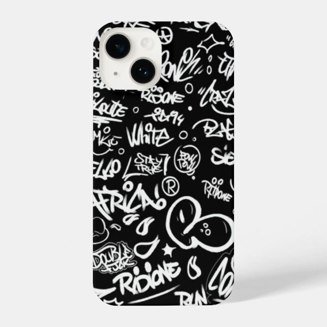 Graffiti Street Art iPhone 14 Slim Fit Case, Gloss iPhone 14 Hülle (Rückseite)