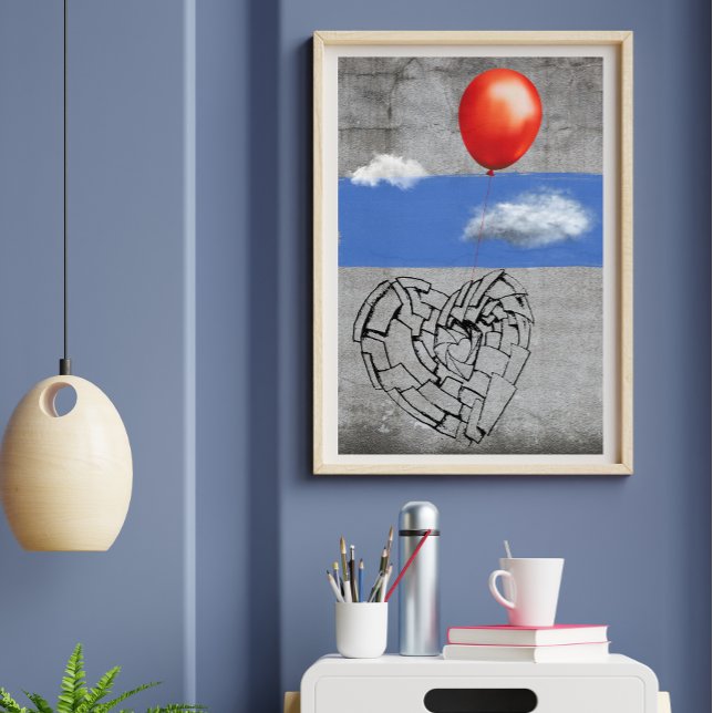 Graffiti Street Art Light-Heart Rotballon Poster (Von Creator hochgeladen)