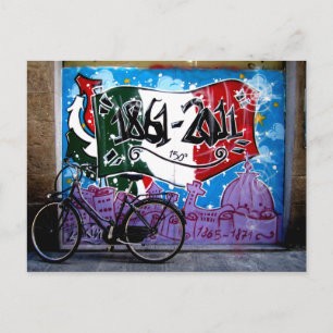 Graffiti Street Szene in Florenz Postkarte