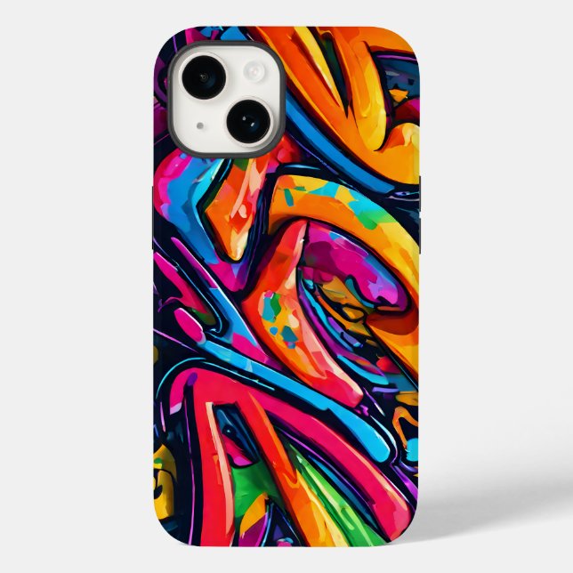 Graffiti-Style abstrakte Kunst Case-Mate iPhone 14 Hülle (Rückseite)