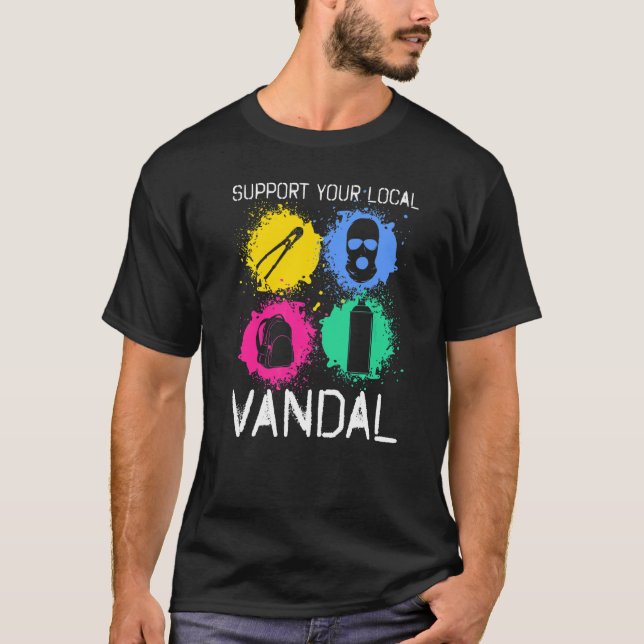 Graffiti Style Colos Hiphop Rap Spray T-Shirt (Vorderseite)