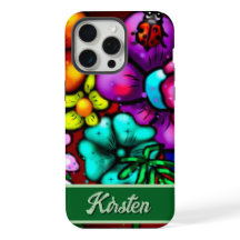 Graffiti Style Flowers & Ladybug Personalized