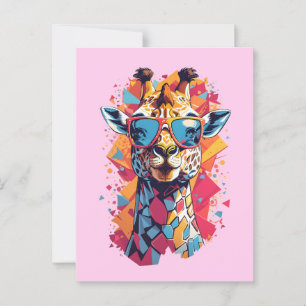 Graffiti Style Giraffe Portrait-58567 Postkarte
