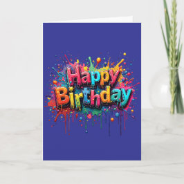 Graffiti Style Happy Birthday Card Einladung