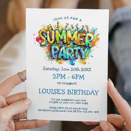 Graffiti Style Summer Party Einladung