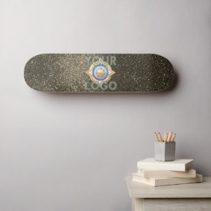 Graffiti-Tag-Sticker für Schwarz-Gold-Glitzer Skateboard