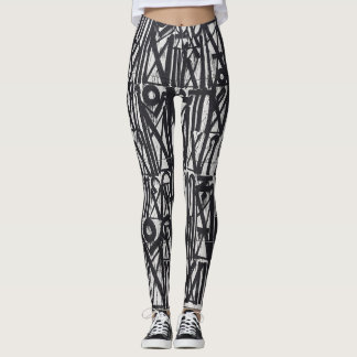 Graffiti tribaux partout sur les Leggings imprimés