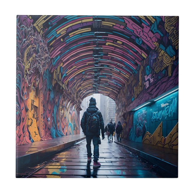Graffiti-Tunnel Fliese (Vorderseite)