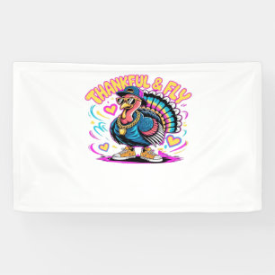 Graffiti Turkey Vibes - Dankbarkeit & Fly Cartoon  Banner