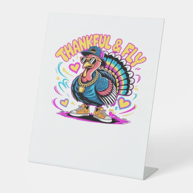 Graffiti Turkey Vibes - Dankbarkeit & Fly Cartoon  Sockelschild (Vorderseite)
